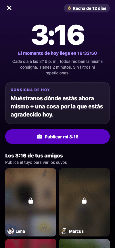 La pantalla del momento 3:16 diario