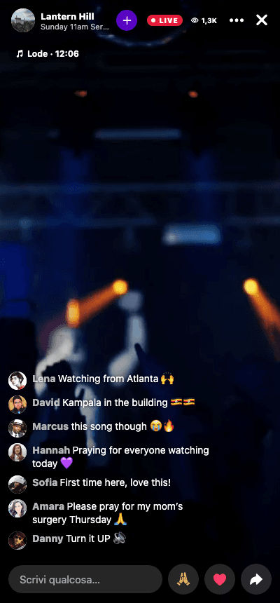 Una celebrazione in diretta con la chat