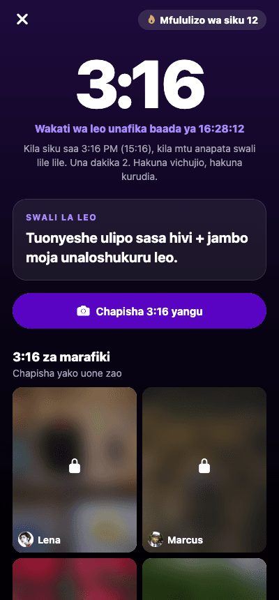 Skrini ya wakati wa 3:16 wa kila siku